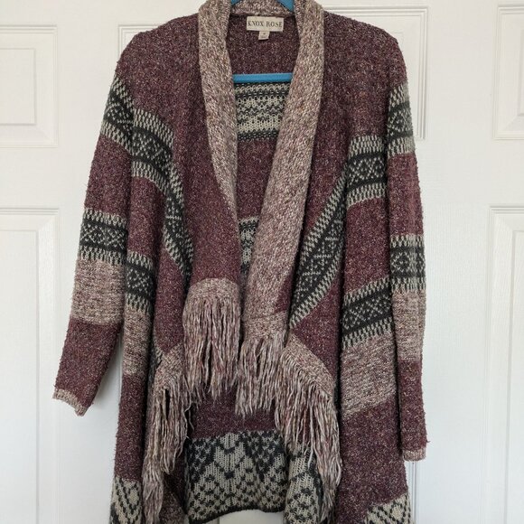 Knox Rose Pink Open Cardigan with fringe - Medium - Picture 1 of 3
